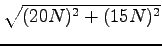 $ \sqrt{{(20N)^2+(15N)^2}}$
